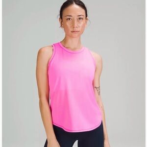 Lululemon high neck run train top pink